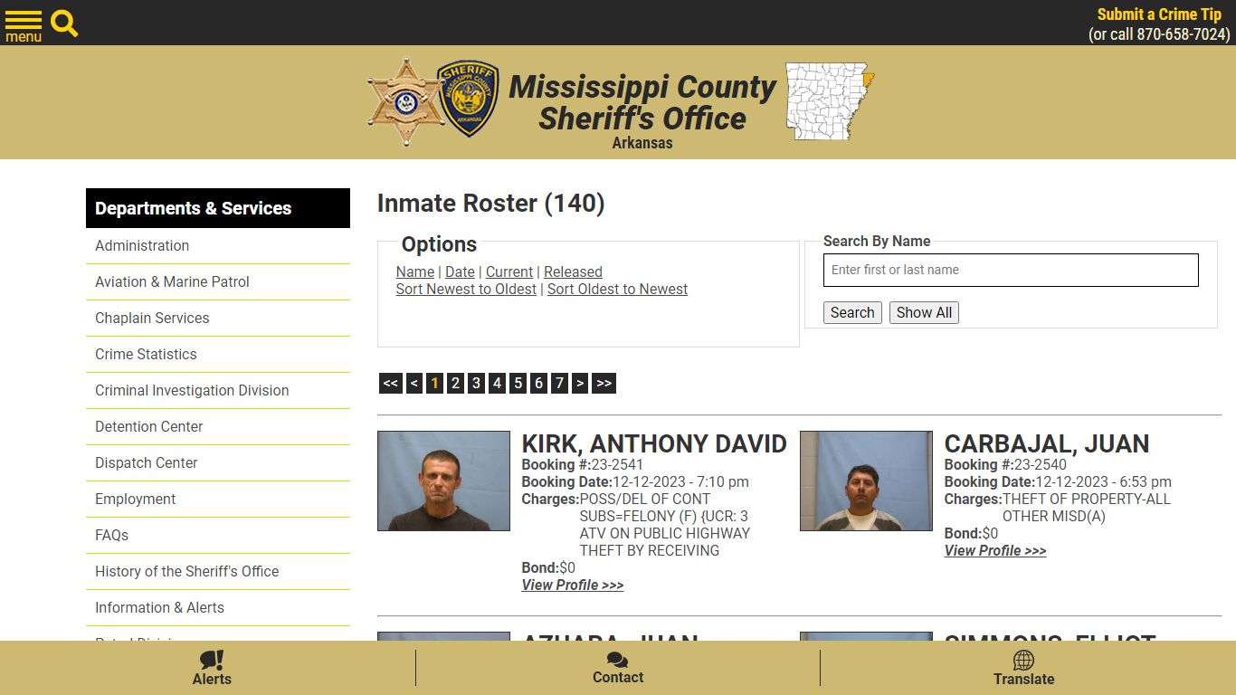 Inmate Roster - Current Inmates Booking Date Descending - Mississippi ...